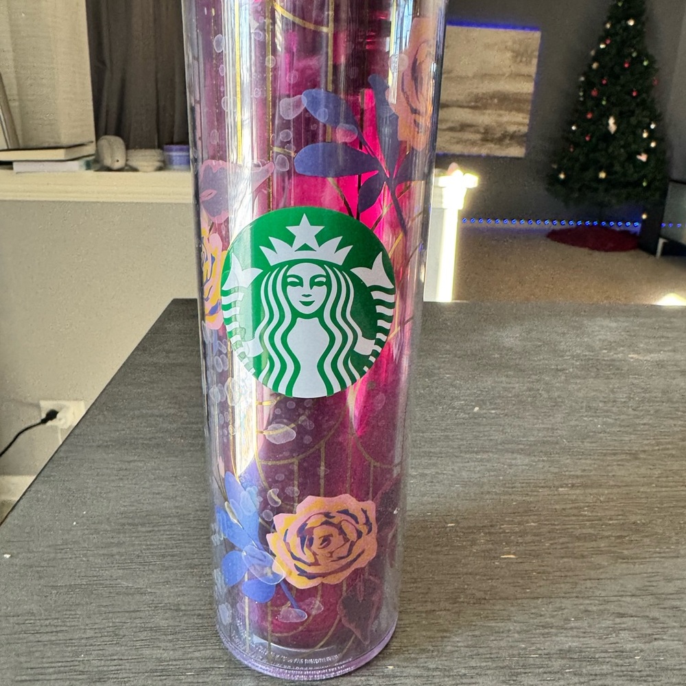 Starbucks Floral Tumbler - Purple and Gold Accents - Picture 2 of 6